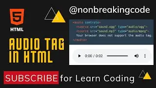 How to Use Audio Tag in HTML Website | #NonBreakingCode