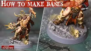HOW TO MAKE SIMPLE ROCKY RUIN MINIATURE BASES - UNTAMED BEASTS - Warhammer Warcry Miniature Basing
