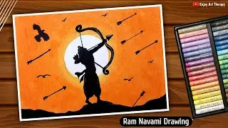 Ram Navami Drawing Oil Pastel || Shree Ram Drawing || Oil Pastel Drawing Tutorial