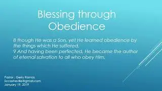 blessing through obedience