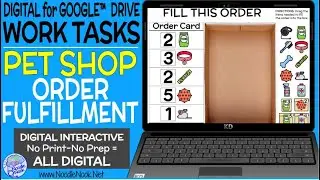 Pet Shop DIGITAL and Printable Vocational Work Task Box for Distance Learning in Special Education