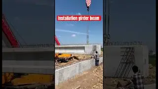 Installing  pre-cast girder for bridge #precast #girder #bridge #construction #infrastructure #short