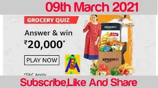 Amazon Grocery Quiz Answers | 08 March 2021