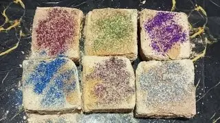 🎉🎉🎉Yay💕👏🏼🎉🎇🎇 1k TikTok Followers| Rainbow Glitter Topped Soft Yellow Gym Blocks #newyearglitteryasmr