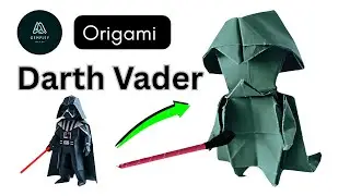 How to make easy and simple Darth&nbsp;Vader&nbsp;origami, tutorial step by step from starwars