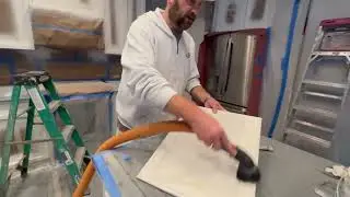How to sand cabinet doors after primer coats and fixing minor defects