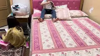 Din bar ki routine #bacho kli tora waqat #ayat ki mastia #peaceful home vlog❤️
