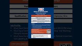 Natco Pharma Ltd Walk-in interview for Diploma/ BSc/ B Pharm/ M Pharm #job #pharmajob #jobopening