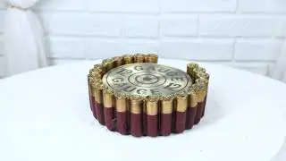 Ebros Western 12 Gauge Shotgun Shells Hunter's Ammo Round Coaster Set With 4 Coasters