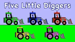 Five Little Diggers | COUNTING SONG | SONGS FOR KIDS | @rainbowrabbitsongs | #rainbowrabbitsongs