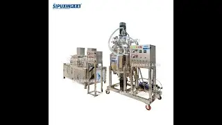 200L SUS.316 flange connection movable vacuum emulsifying mixer with oil water phase side pot tank