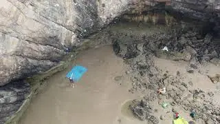Rhossili Bay Beach Lead climbing.