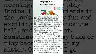 Playing Sport At The Weekend | Reading And Listening Practice| #englishshortsvideo#WeekendActivities