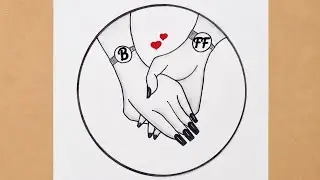 “BFF to Forever 💕 Hand Holding Love easy Pencil Sketch” tutorial step by step for beginners 