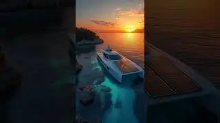 a solar-powered trimaran with white carbon-fiber hull