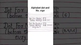 Braille dot of alphabet and No. sign#braille #specialeducation#education  #brailleliteracy