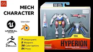 Customizable Mecha Character: Hyperion | Mech Collection | Blender, Unreal Engine & ZBrush Ready