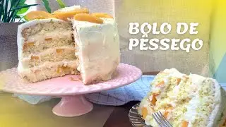 BOLO DE PÊSSEGO PARA COMEMORAR 1.000 INSCRITOS DO CANAL!!! MASSA, RECHEIO E COBERTURA!