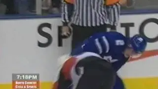 Chris Neil vs Luke Schenn Oct 25, 2008