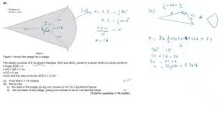 Circular Measure Question (arc and sectors) - limited difficulty