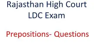 Rajasthan High court LDC English Questions/Quiz|| Prepositions Quiz