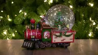 Christmas Train with Tree Musical Snow Globe - Northlight PM27042