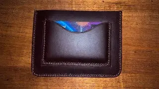 Making a Simple Leather Wallet/DIY/ Leather craft خطوات عمل محفضة نقود بسيطة من  الجلد الطبيعي