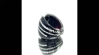 Handmade Glass Acrylic Ring Urban Edge Silver Streak Infinity Band I JEWELNJOY #acrylicrings