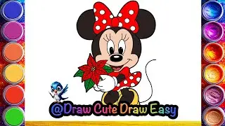 How to Draw Minnie Mouse | Poinsettia Drawing Tutorial