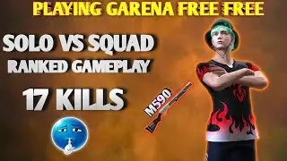 VINZO FF-17 KILL'S, SOLO VS SQUAD BR RANKED GAMEPLAY 😱 