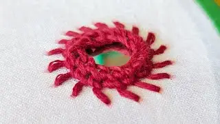 Mirrorwork/Shisha stitch/Beautiful circle mirror work tutorial..