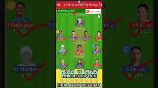 NOS-W vs WEF-W Dream11 Prediction🔥| NOS-W vs WEF-W Dream11 Prediction Today Match | NOS-W vs WEF-W