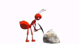 Blender 3d ant mining pickaxe animation
