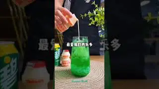 (satisfying video) - Ice Green Tea with Milk and Sprite - Cold Drink #Shorts