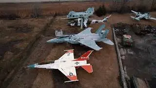 Rare Military Aircrafts and War Equipment - Russell Illinois Aerials 4k