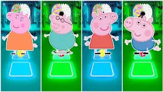 Mummy Pig Vs Daddy Pig Vs Peppa Pig Vs George Pig | Tiles Hop Edm Rush🎶