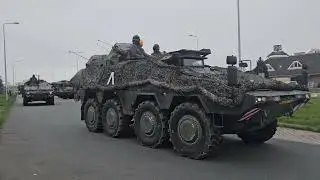 Bastion Lion 2025, Armoured vehicles of the Dutch 13th light Brigade underway.