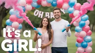IT'S A GIRL! Gender Reveal Party with Pink Smoke Bombs