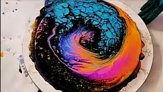UNBELIEVABLE Colours! Galaxy  Pour Painting... No Silicone Oil #art #painting