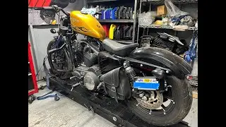 2016 Harley Davidson Sportster 883 Iron Handle Bar Upgrade and Front Brake Line Replacement- Live!