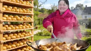【陕北霞姐】鸡腿烤得滋滋响，米饭拌得喷喷香！霞姐这碗饭，直接把玩雪的老公香迷糊了！