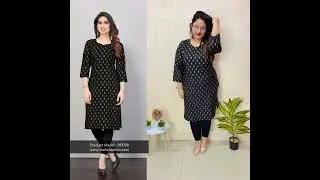 Reeta Fashion Amazing Black Soft Butter Crepe Foil Print Kurti | www.reetafashion.com