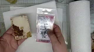 Creating textured rusty tissue to add to projects using PaperArtsy Grunge Paste and Rusting Powder.