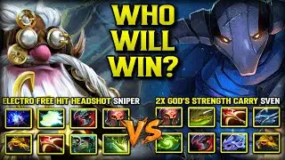 WHO WILL WIN ? Between Electro Free Hit Headshot Sniper Vs. 2X GOD's STRENGTH Carry Sven DOTA 2