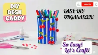 DIY Desk Caddy Organizer ✂️ | Easy Paper Craft for Study Table | Best Out of Waste #diy  #craft 