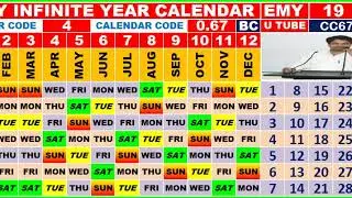 BC19, EMY 19 , CC CODE 0.67, CALENDAR CODE 0.67 , CC67BC ,SPYCC67BC