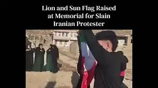 Mourners Raise Lion and Sun Flag at Lordegan Memorial for Slain Protester Ali Khaledi