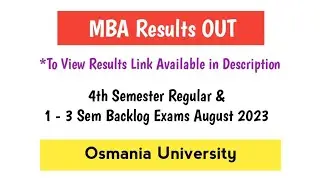 MBA Results Released | August, 2023 | OU