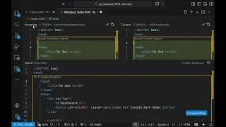 Fix git merge conflicts - real example in VSCODE !