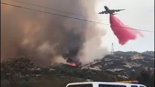 Boeing 747 Dropping Fire Retardant on California Fire